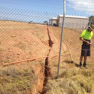 Trenching for installation of BOM power supply.